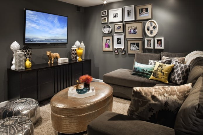 decoración de pared gris