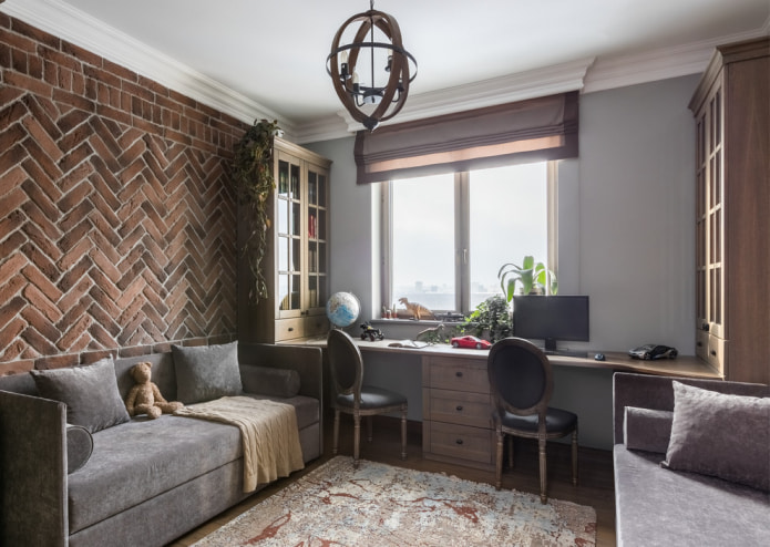 sofá en la habitación infantil