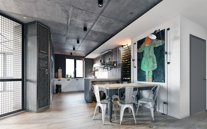 Techo gris estilo loft