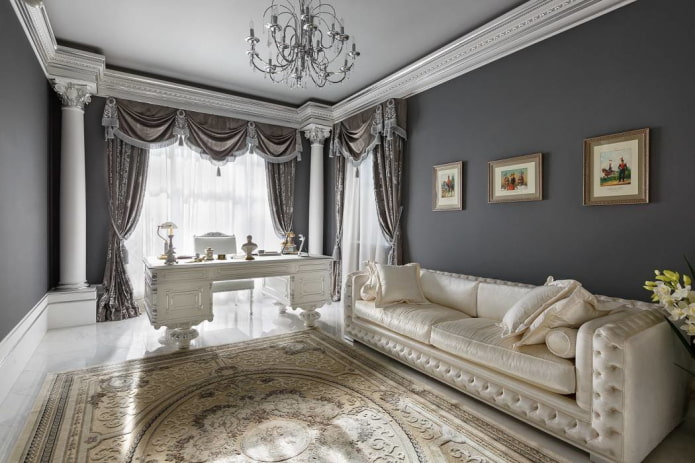 interior gris de estilo clásico