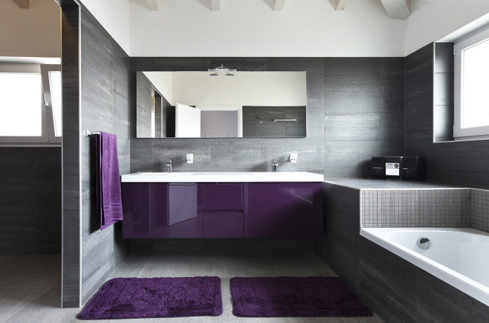 diseño de interiores en tonos gris violáceos