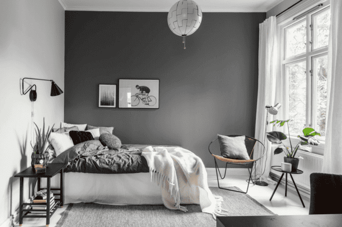 diseño de interiores en tonos grises y blancos