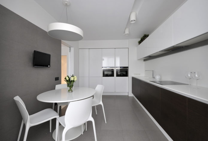 diseño de interiores en tonos grises y blancos