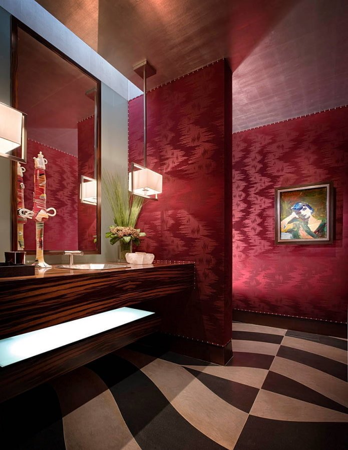 papel pintado de seda roja