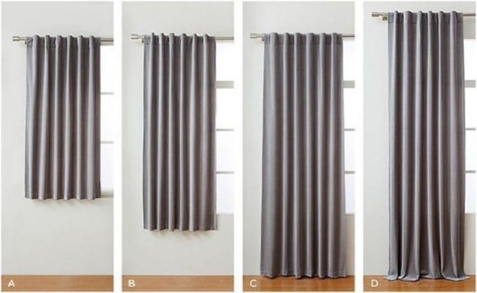 cortinas de diferentes tamaños