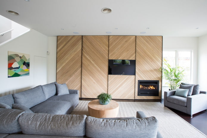 Armario efecto madera de estilo minimalista