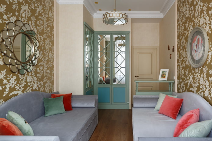 Armario esquinero en el interior de la habitación infantil