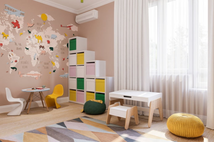 guardarropa en el interior de la habitación infantil