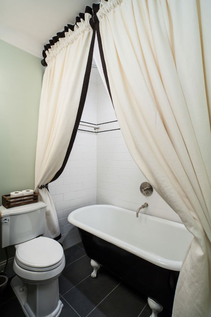 cortina de tela para el baño
