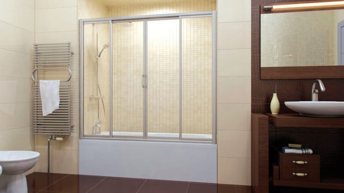Mampara corredera de vidrio para baño