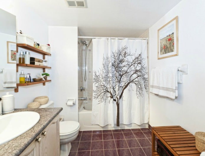 cortina de tela para el baño