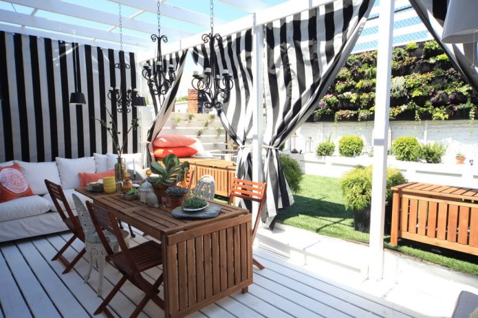 Cortinas de tela para la terraza