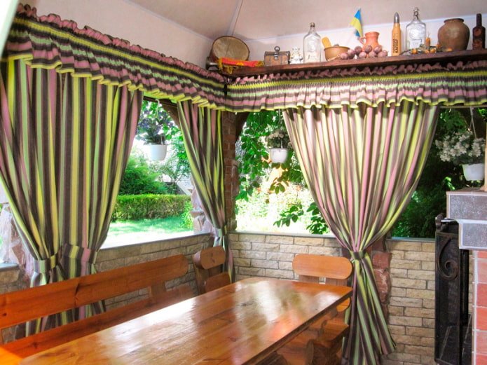 cortinas de tela para cenadores
