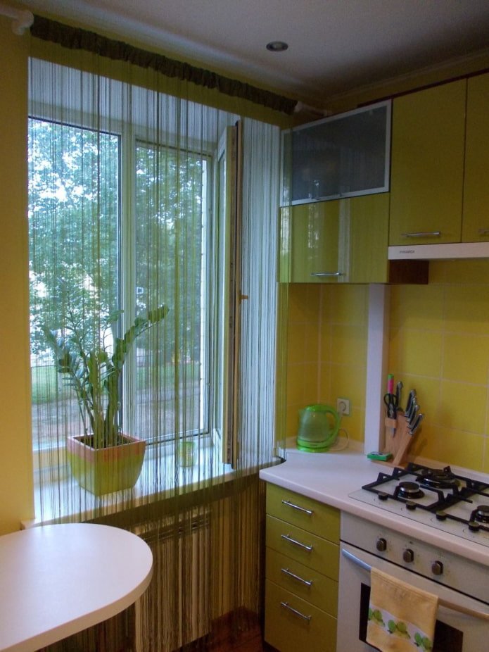 cortinas de cuerda para la cocina