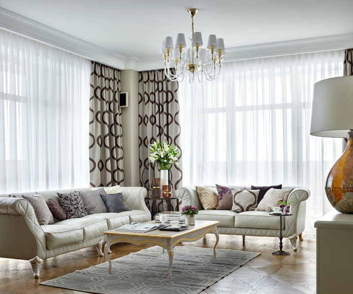 Cortinas de organza con estampado