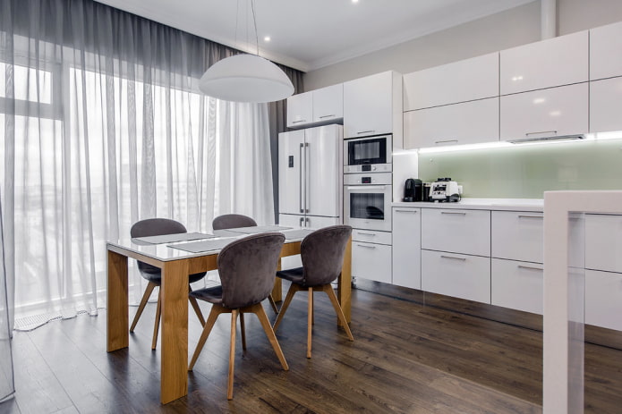 Cortinas de organza en la cocina