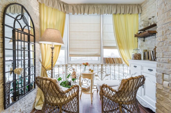 cortinas para logia en estilo provenzal