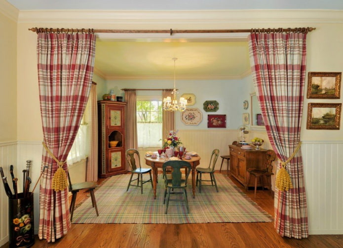 Cortinas para la puerta de estilo rústico