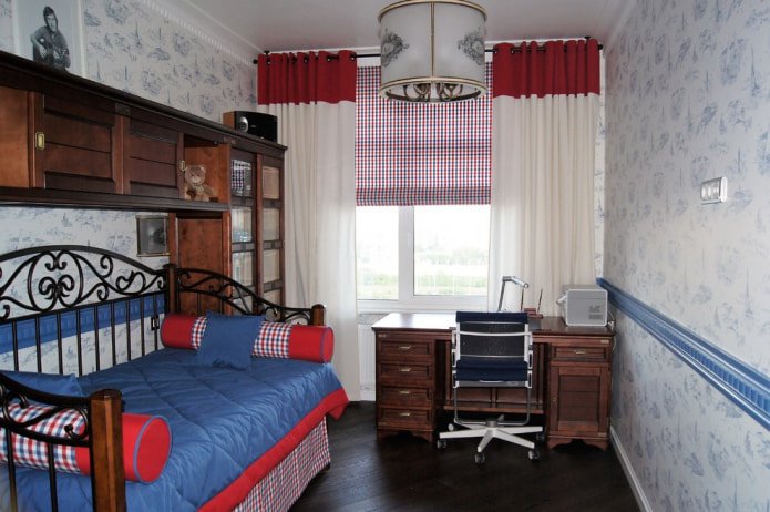 cortinas dobles en la habitación infantil