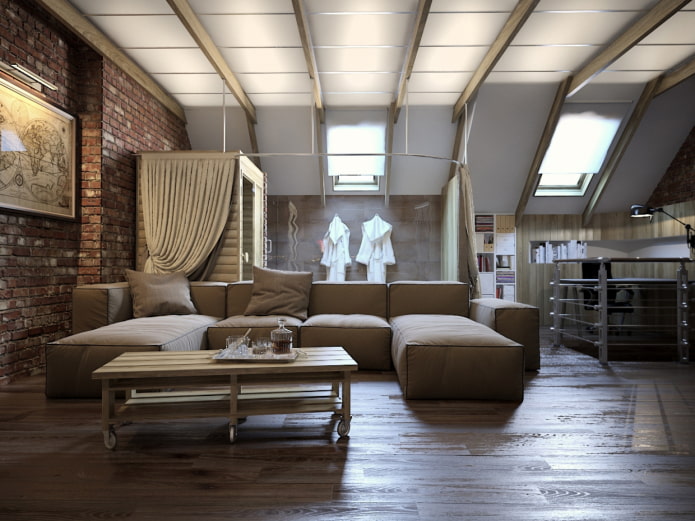 ventanas abuhardilladas de estilo loft con persianas enrollables
