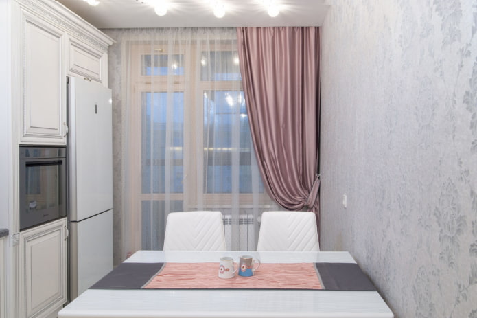 cortinas de satén para la cocina