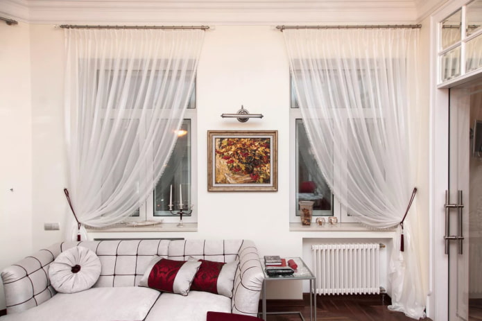cortinas de un solo lado para dos ventanas
