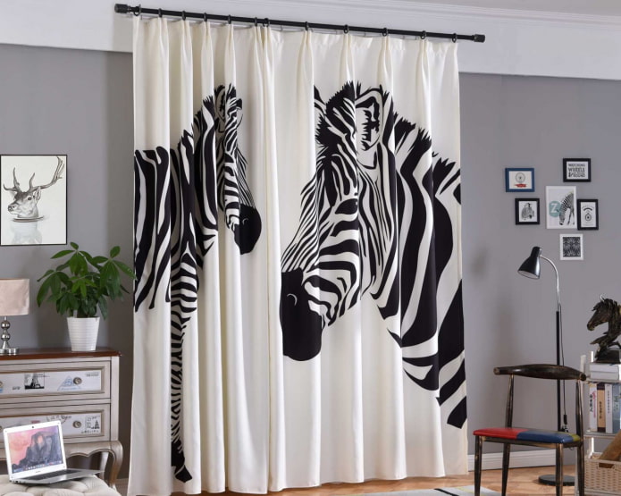 cortinas con imagen de cebra