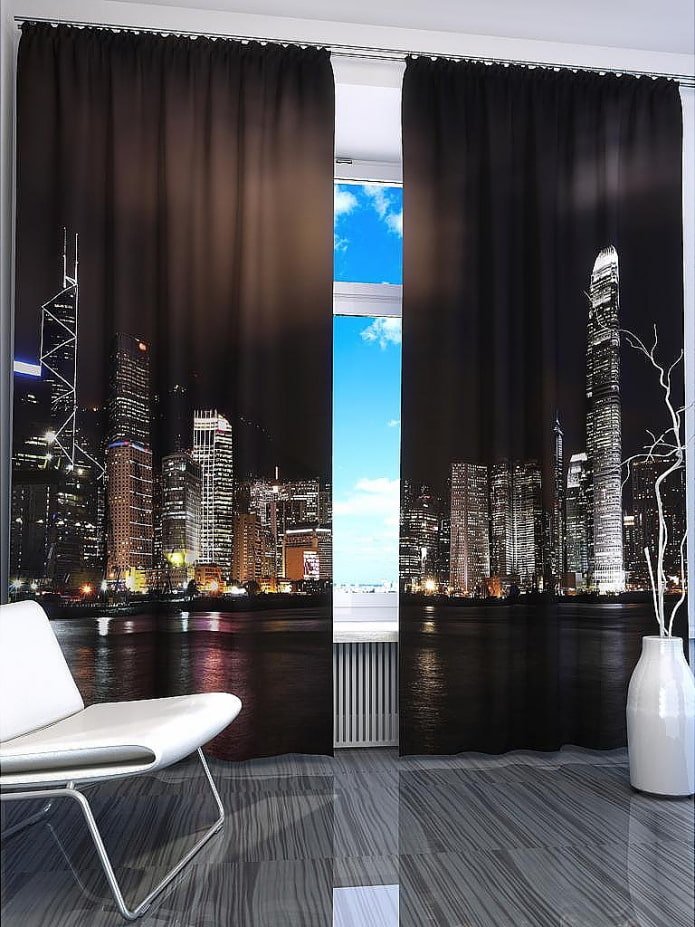cortinas con foto de la ciudad