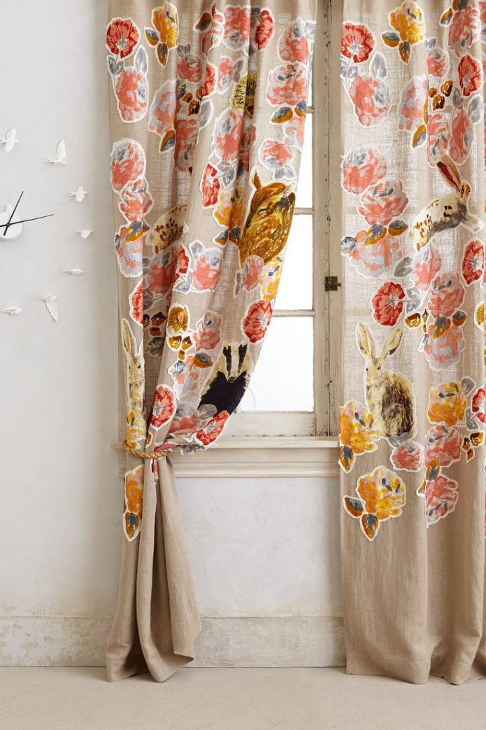 cortinas de lino con estampados