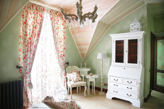 cortinas florales con remates