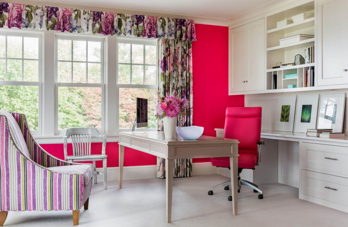 Cortinas de flores con lambrequín