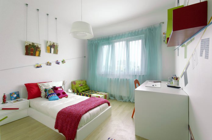 Cortinas largas turquesa para habitación infantil