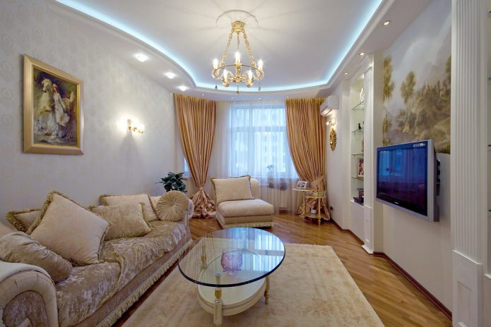 Cortinas de estilo clásico para el salón