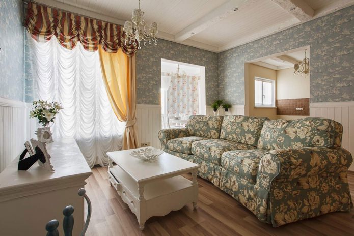 Cortinas de estilo provenzal para el salón
