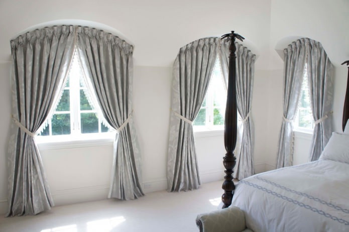 perfil de fijación de cortinas con arco en el hueco de la ventana