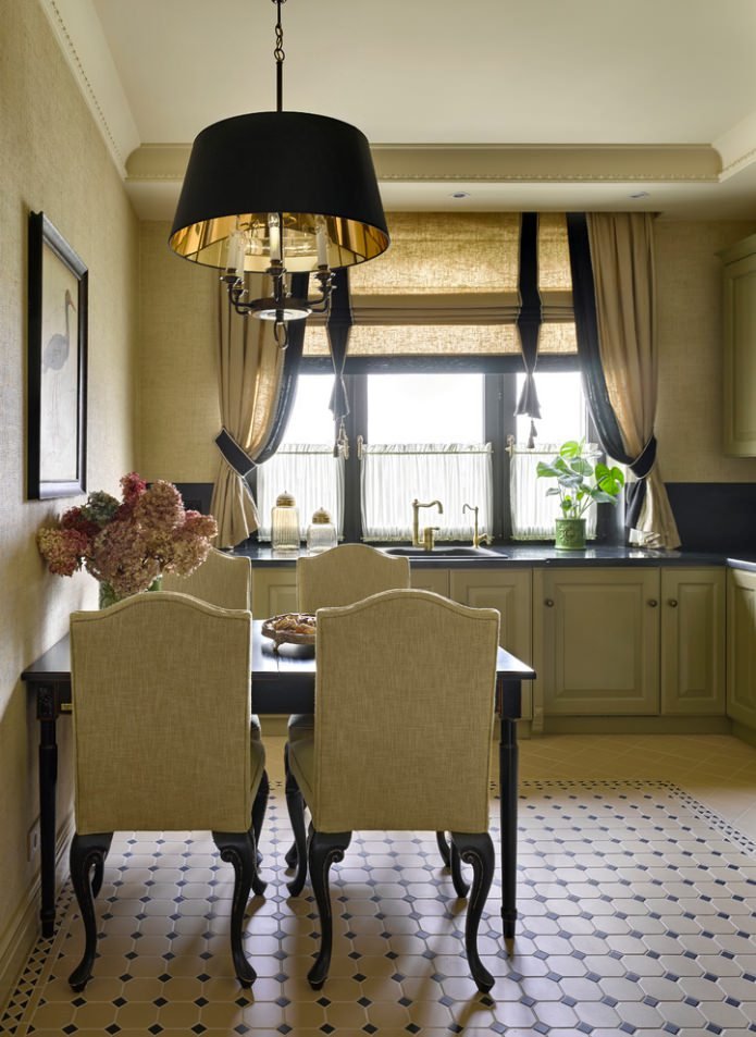 cortinas de lino de estilo clásico