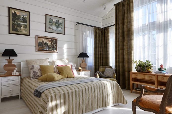 Dormitorio de estilo campestre