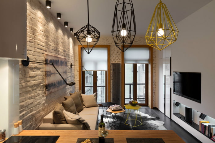 persianas enrollables para salón estilo loft