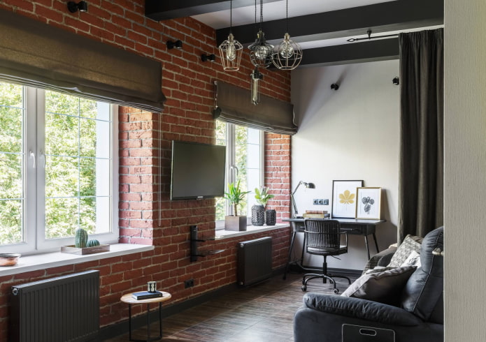 Persianas romanas con velcro para el estilo loft