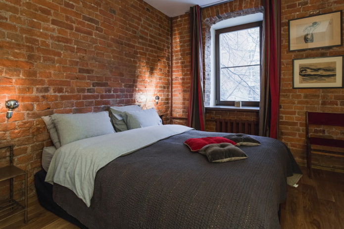 cortinas en el dormitorio estilo loft