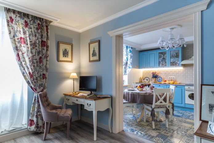 Cortinas florales para interior de estilo provenzal