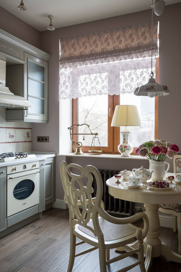 Cortinas de encaje de estilo provenzal