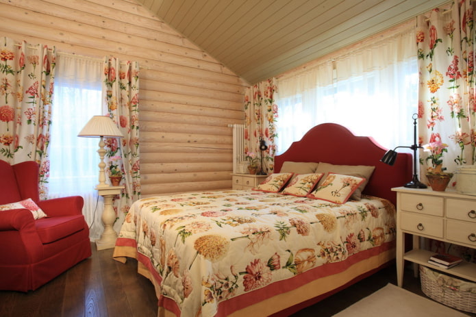cortinas combinadas con textiles de estilo provenzal