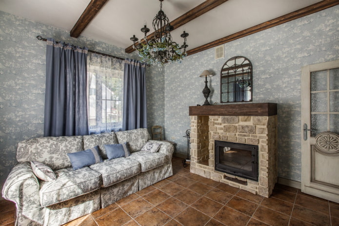 Salón de estilo campestre