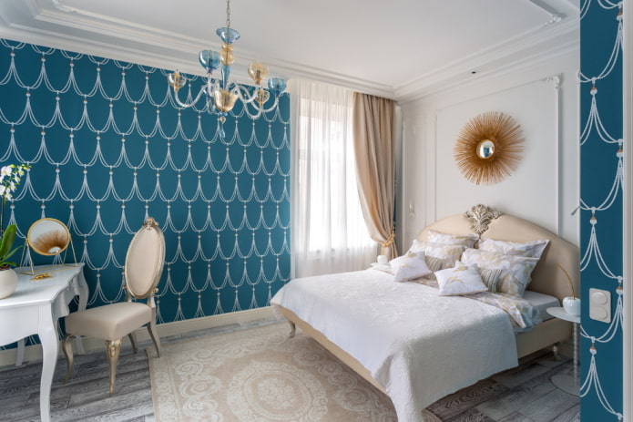 cortinas para azul papel pintado