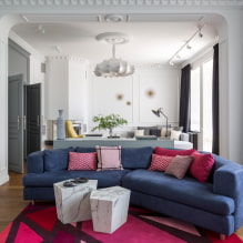 ¿Cómo usar un sofá azul en el interior?-1
