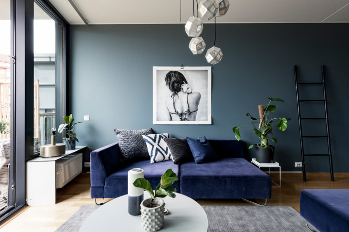 blue sofa