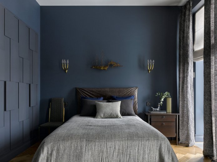 dormitorio azul oscuro