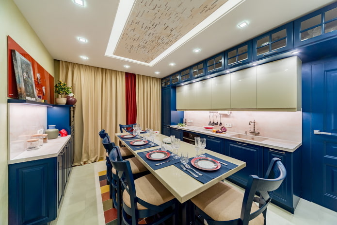 decoración de cocina en tonos azules