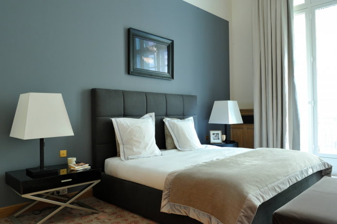 Interior azul y gris
